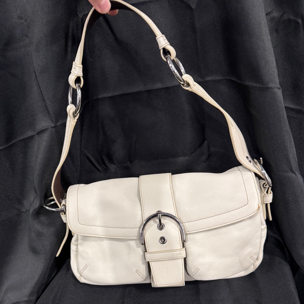 Michael Kors Cream Shoulder Bag with Silver Accents